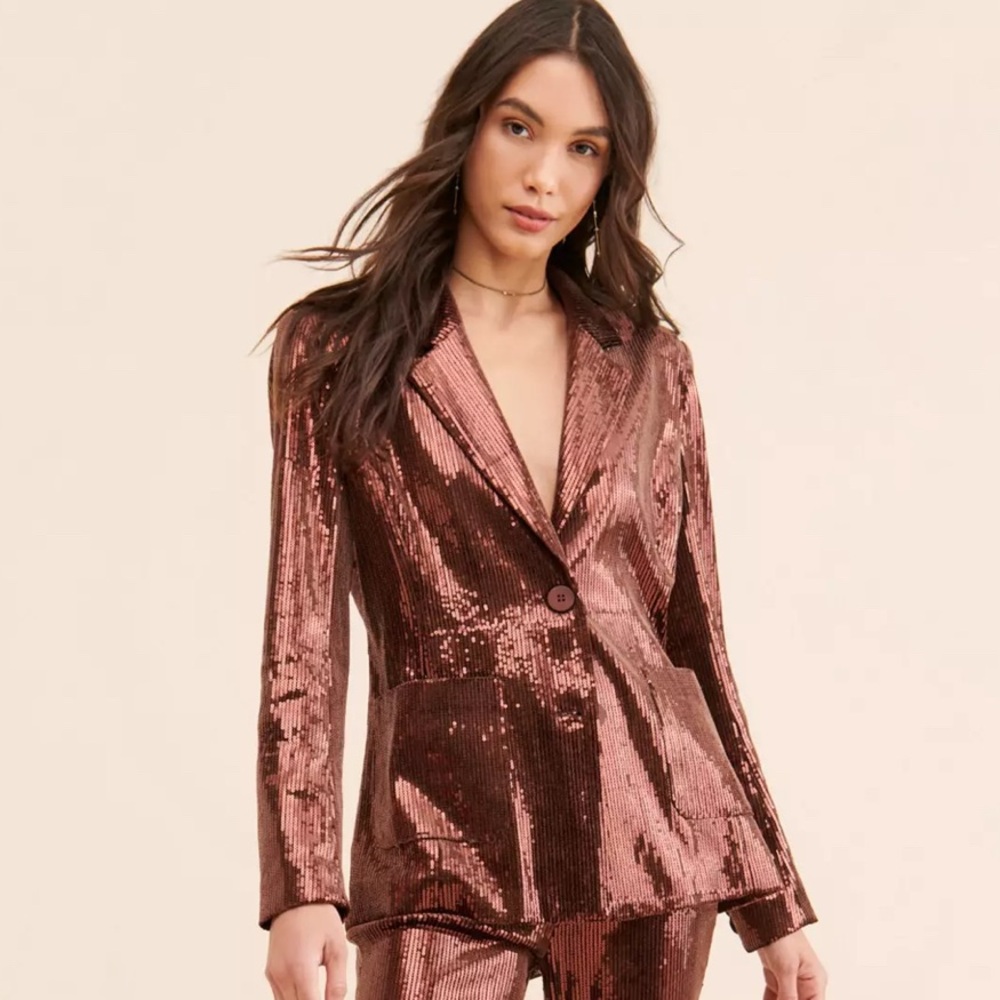 Flat White Disco Sequin Blazer